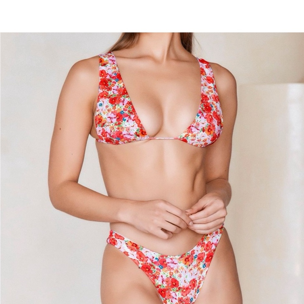 Monday Swimwear Multicolored Floral Bikini (BOTH PIECES ARE STRING!)